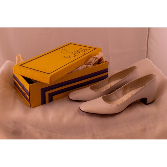 NMIB! 1950s De Liso Debs Heels Size 7.5 AAAA ~ Vintage Bridal Pumps/Wedding shoe - Picture 4 of 8